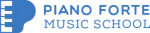 Pianoforte music dance and drawing academy company logo